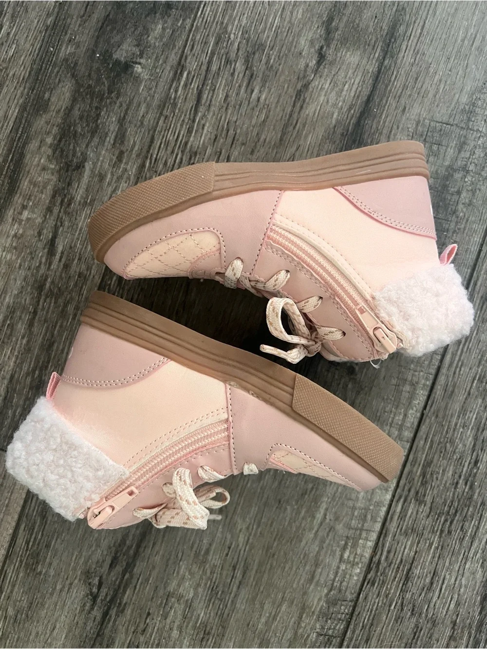 OshKosh B'gosh Pink Quilted Faux-Fur Lined Kids Boots